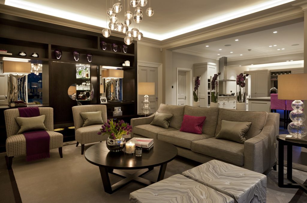 Luxuriously designed open plan kitchen and living space