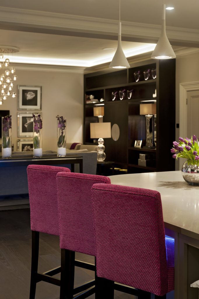 Kitchen island seating with high end bar stools