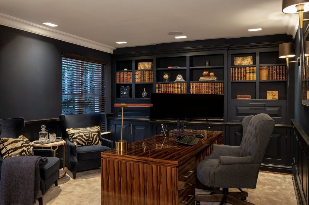 Luxury house interior design for Gentleman's club styled study