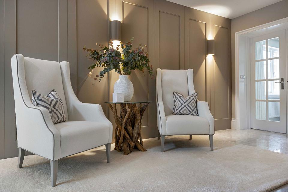 Entrance Seating Area with Detailed Wall Panelling