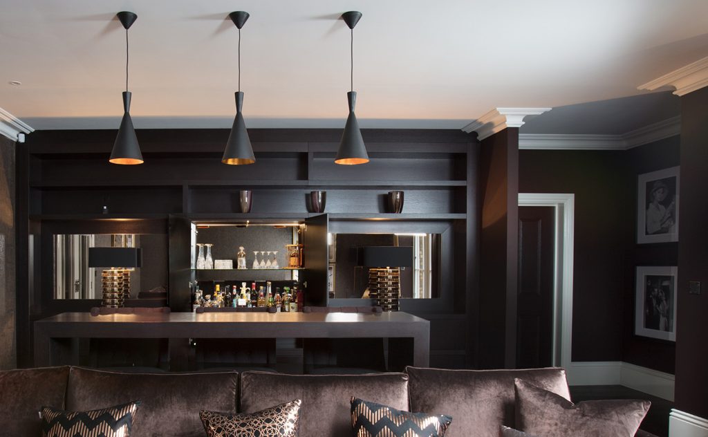 Dark and Moody Cocktail Bar at Home