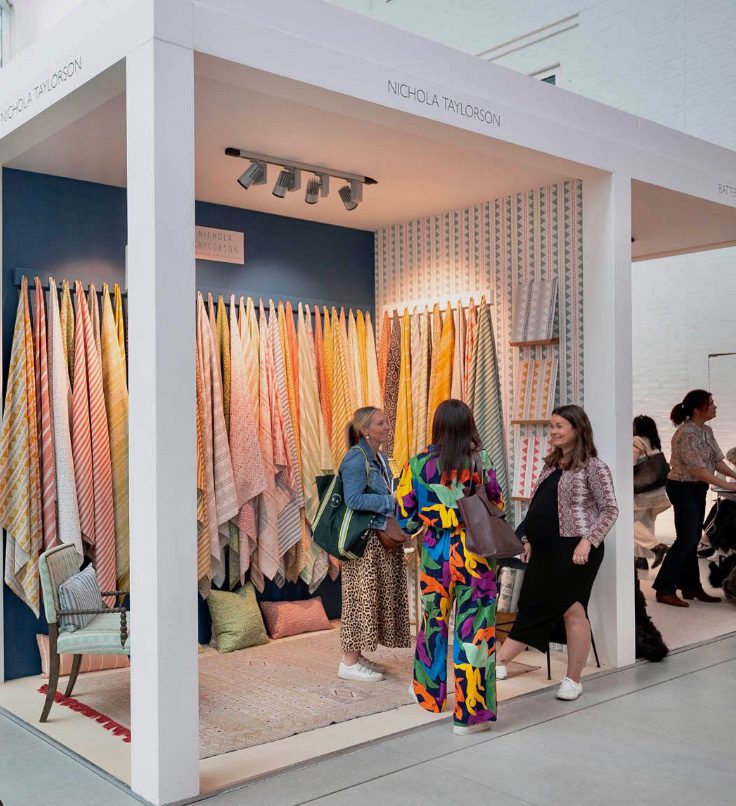 design exhibition stand with luxury fabrics